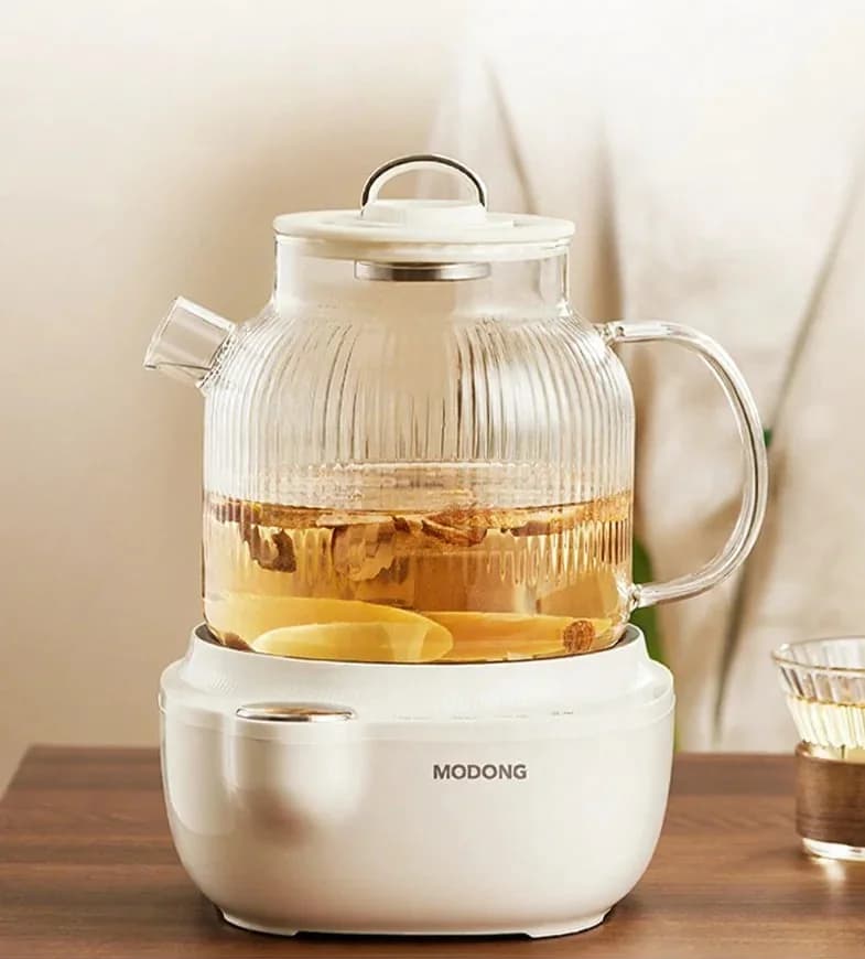 Bouilloire électrique en verre avec contrôle de température et cuiseur vapeur pour thé