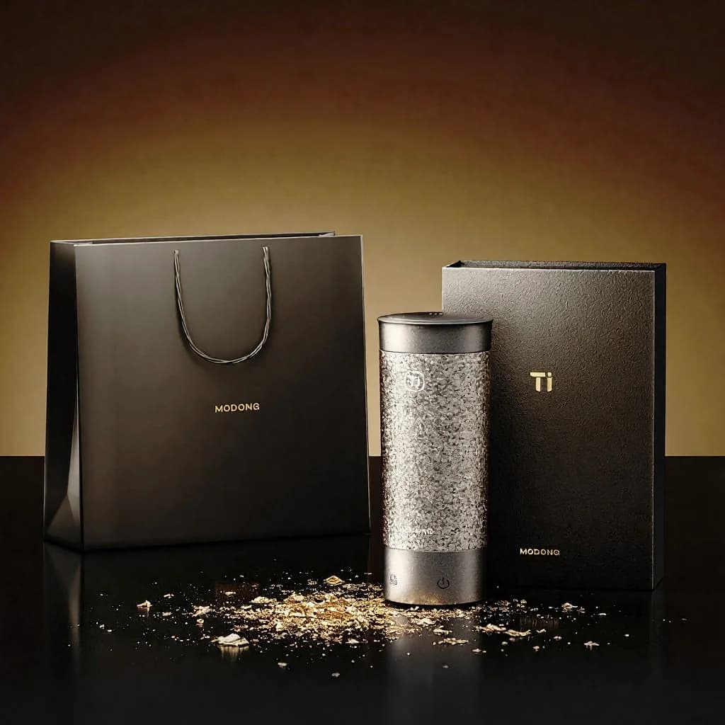 Tasse chauffante électrique portable en titane 350ml coffret cadeau