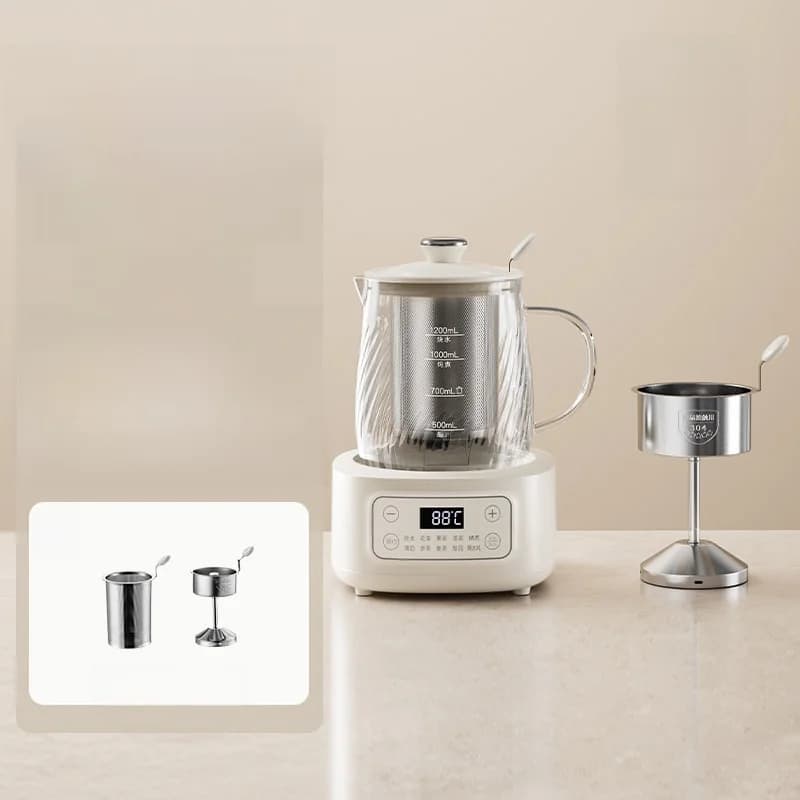 Bouilloire électrique en verre avec contrôle de température 1.2L