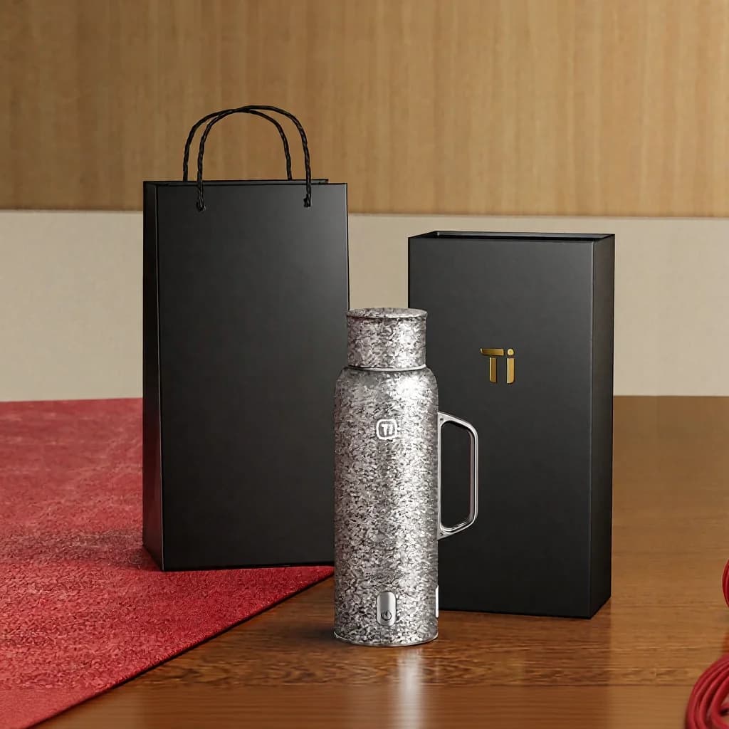 Tasse isotherme en titane pur avec affichage de la température, 601-700ml