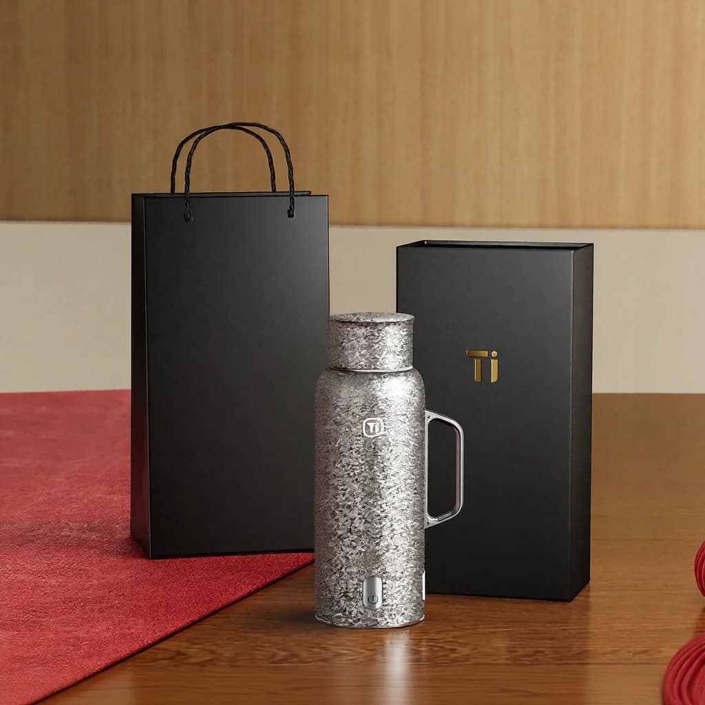 Tasse isotherme en titane pur avec affichage de la température, 601-700ml