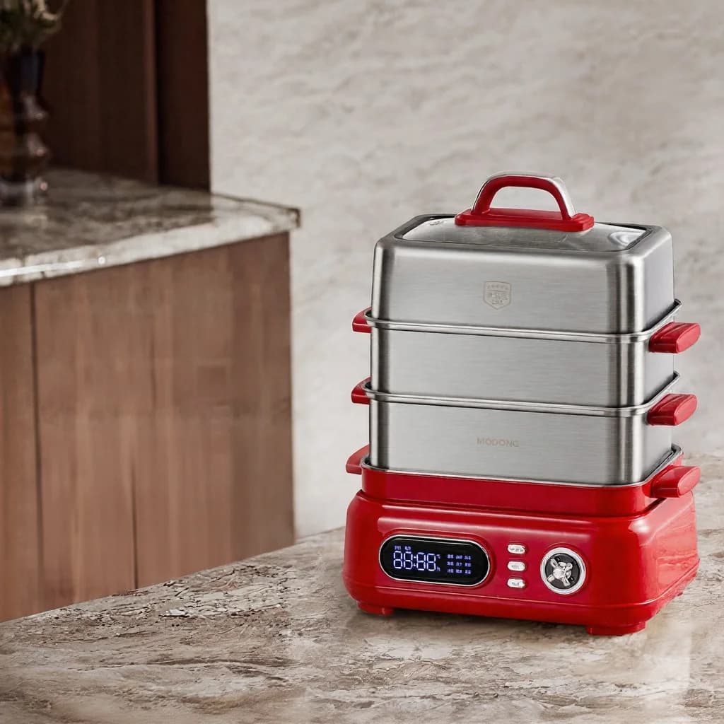 Cuiseur vapeur électrique en acier inoxydable 18L 24L double ou triple étage