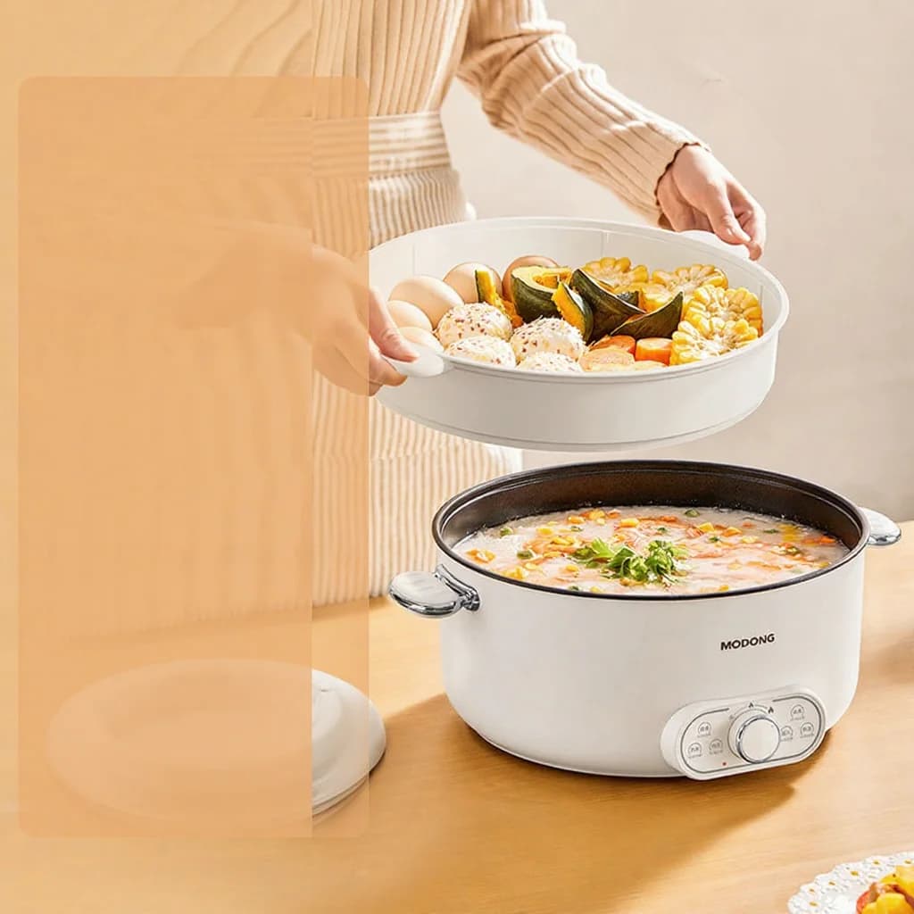 Cuiseur électrique à fondue 6L 7L 8L avec cuiseur vapeur, 220V