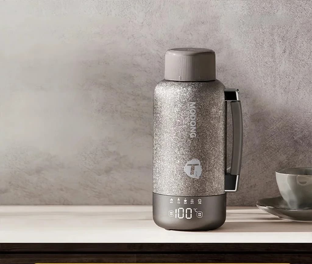 Tasse chauffante électrique en titane portable 1L bouilloire de voyage à double mode
