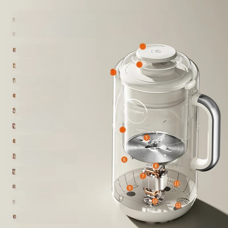 Blender chauffant avec capacité de 1,2 L, commande tactile, acier inoxydable