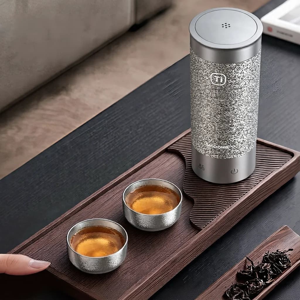Set de tasses à thé Kung Fu en titane pur, double tasse 55ml