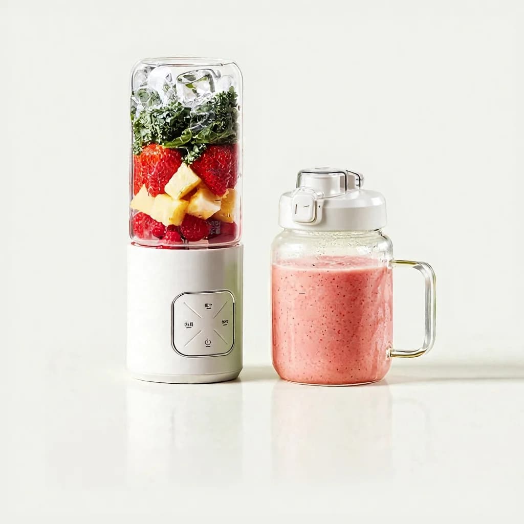 Blender portable sans fil avec double gobelet et fonction glace pilée