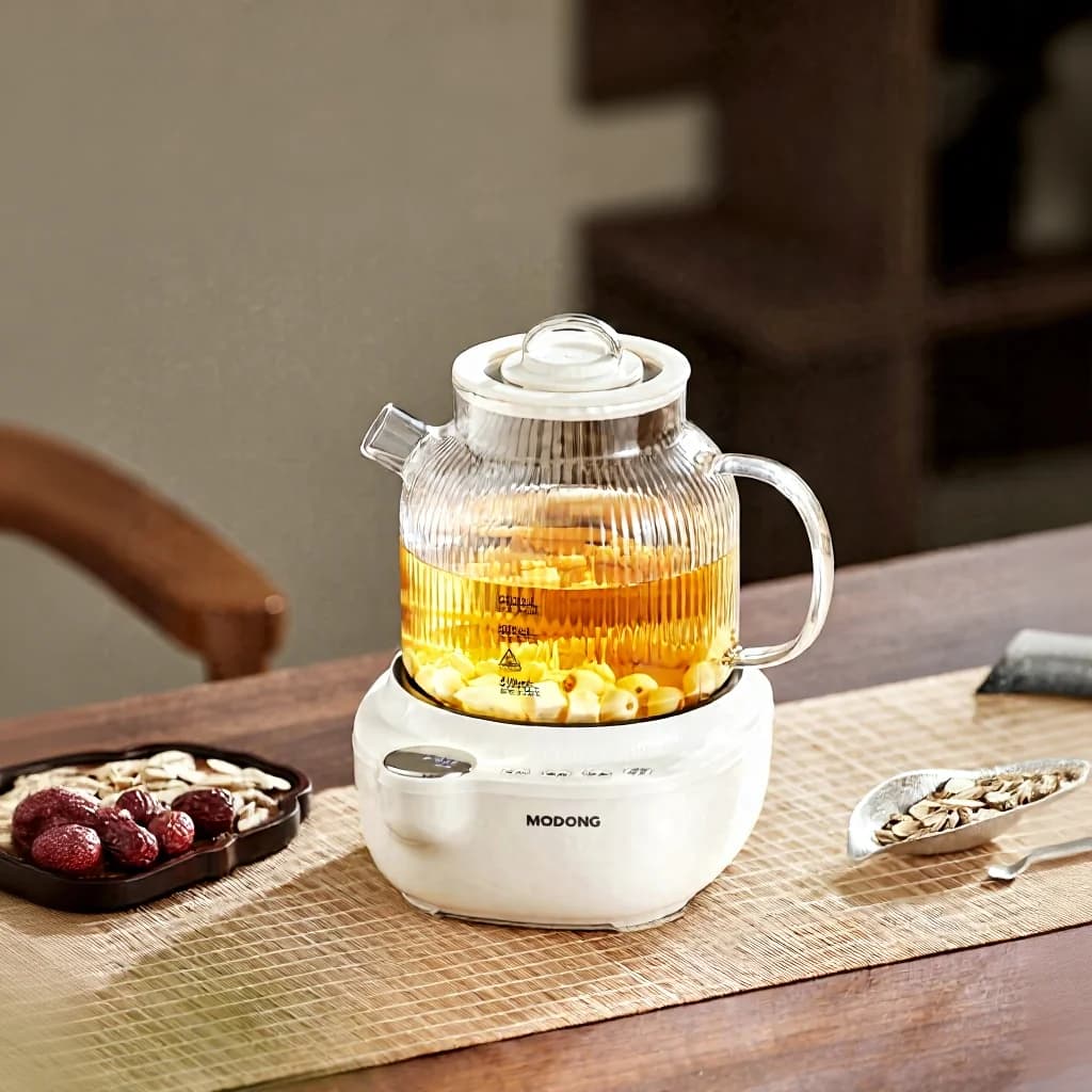 Bouilloire électrique en verre avec contrôle de température et cuiseur vapeur pour thé