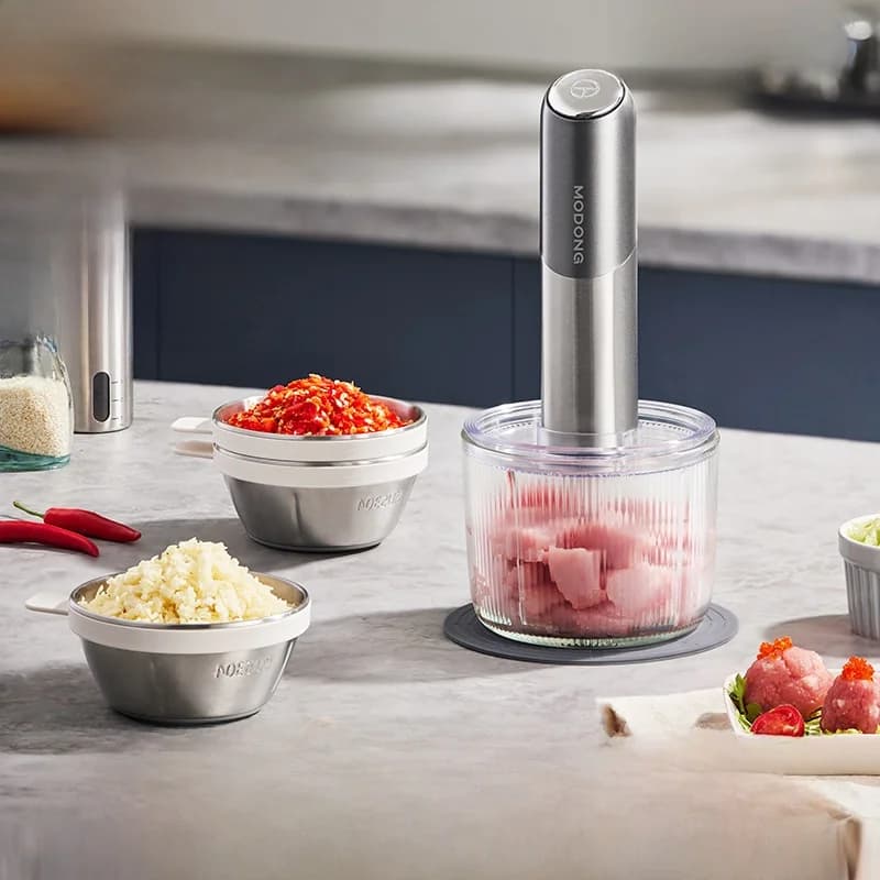 Hachoir électrique portable avec bol en verre
