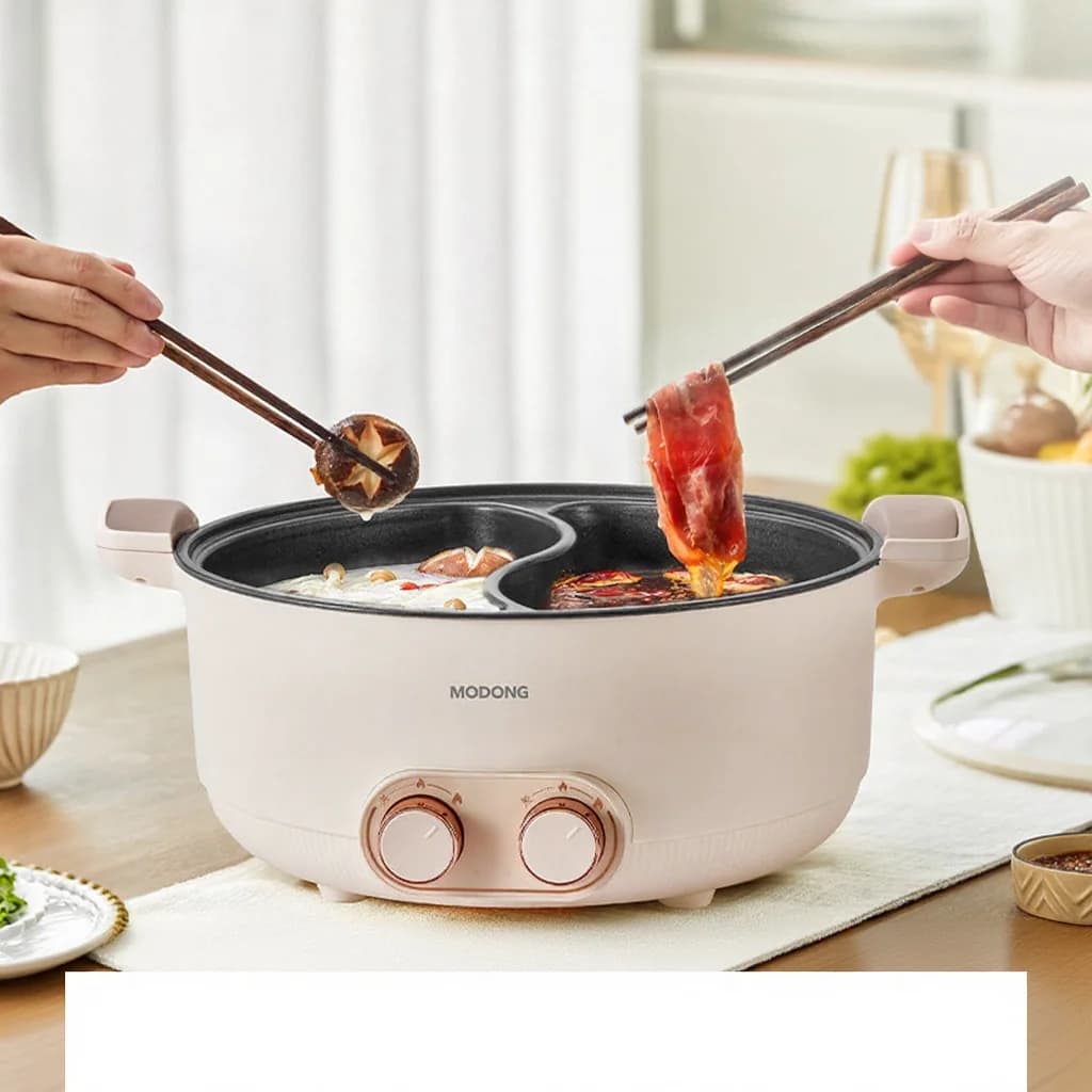 Pot électrique double face 8L pour la maison et le dortoir