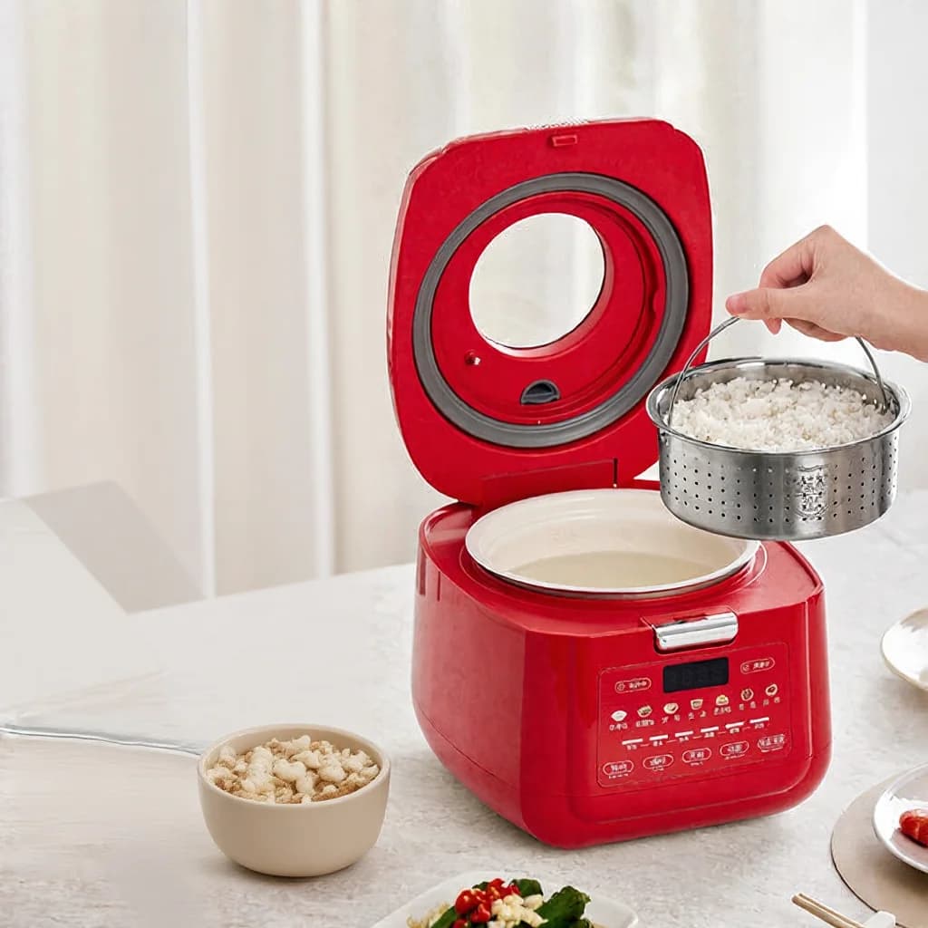 Cuiseur à riz intelligent 3L avec cuve intérieure émaillée céramique et minuterie