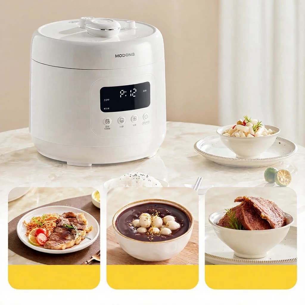 Autocuiseur électrique 4L avec doublure céramique, 800W, minuterie 17-24H