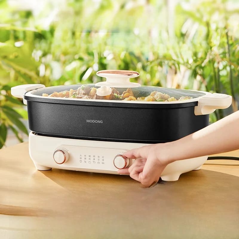 Marmite électrique divisée 7L avec contrôle indépendant double zone