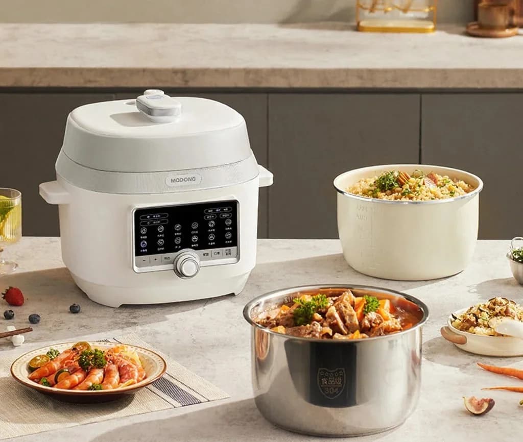 Cuiseur à pression électrique 5L avec double cuve intérieure, 900W