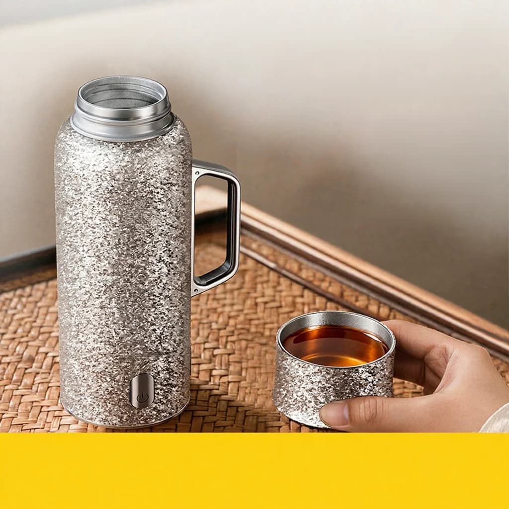 Tasse chauffante isotherme en titane avec poignée 680ml boîte cadeau