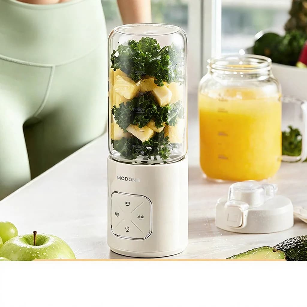 Gobelet blender portable sans fil avec concassage de glace et double gobelet
