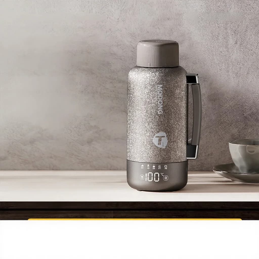 Tasse chauffante électrique en titane portable 1L bouilloire de voyage à double mode