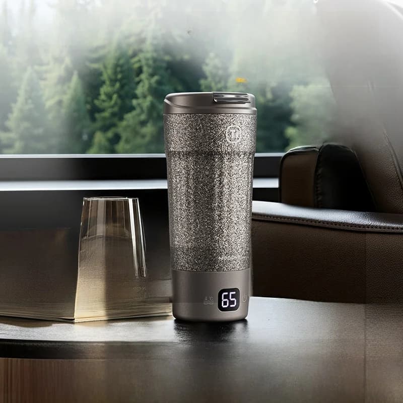 Tasse chauffante électrique portable en titane 400ml affichage de température