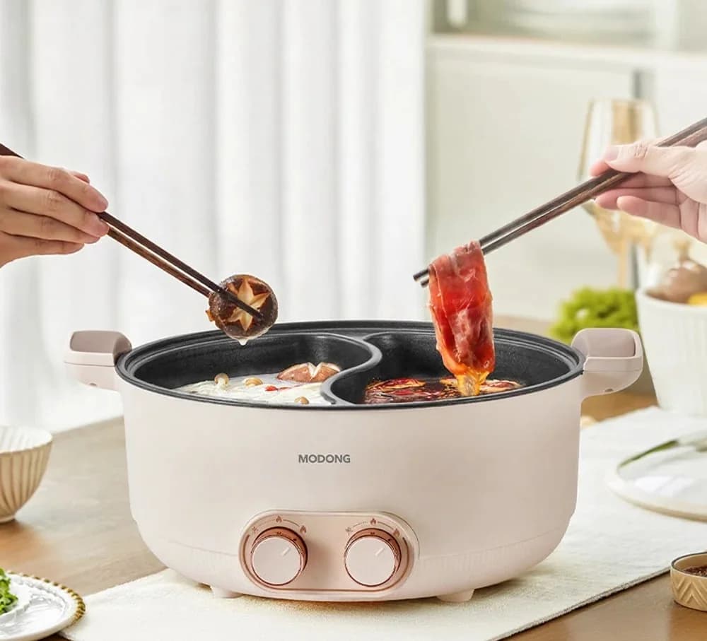Pot électrique double face 8L pour la maison et le dortoir