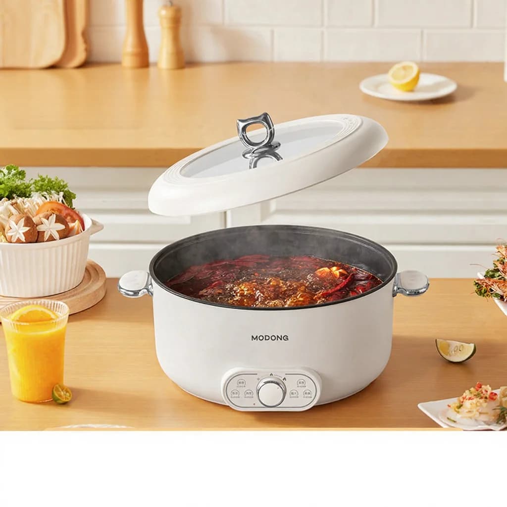 Hot pot électrique 6L 7L 8L avec cuiseur vapeur, 220V