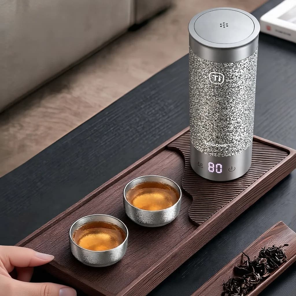 Ensemble de tasses à thé Gongfu en titane pur 55ml finition mate artisanale