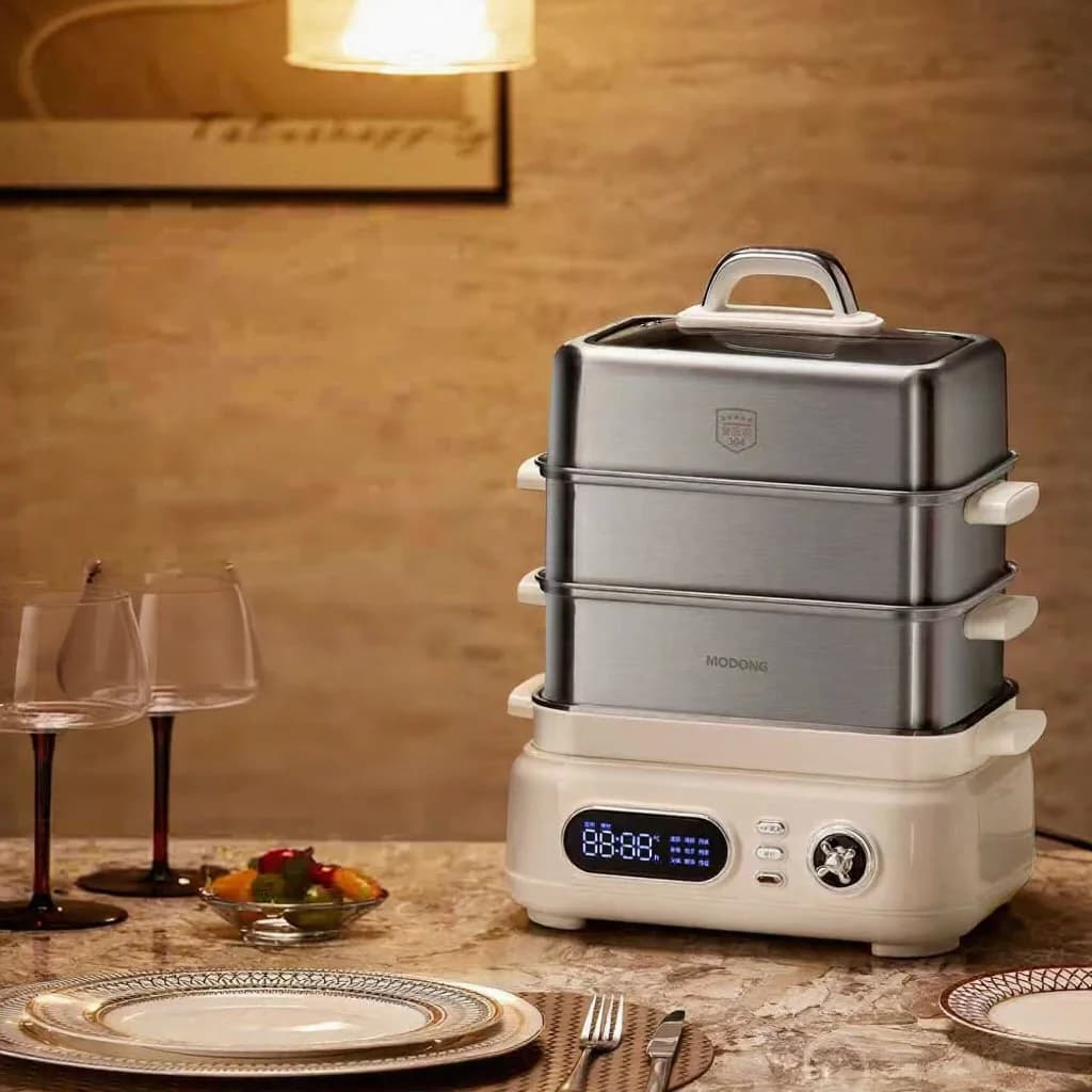 Cuiseur vapeur électrique en acier inoxydable 18L 24L double ou triple étage