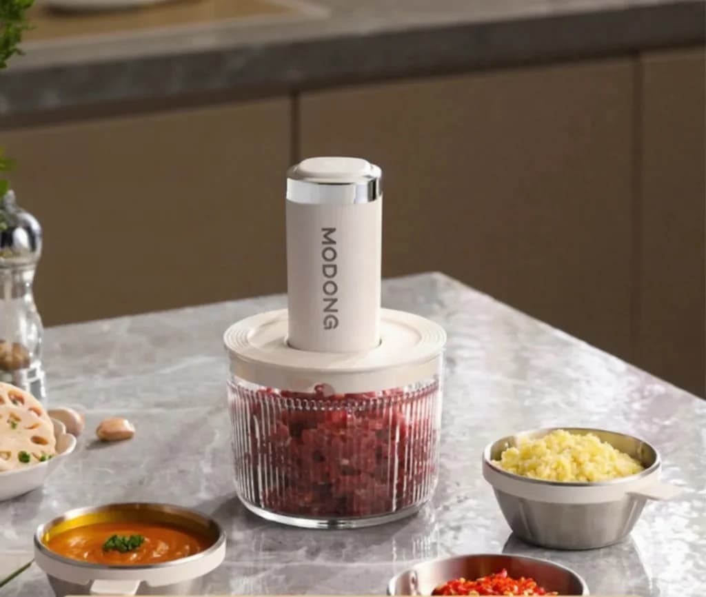 Hachoir électrique avec bol en verre, 4 lames, pour la maison
