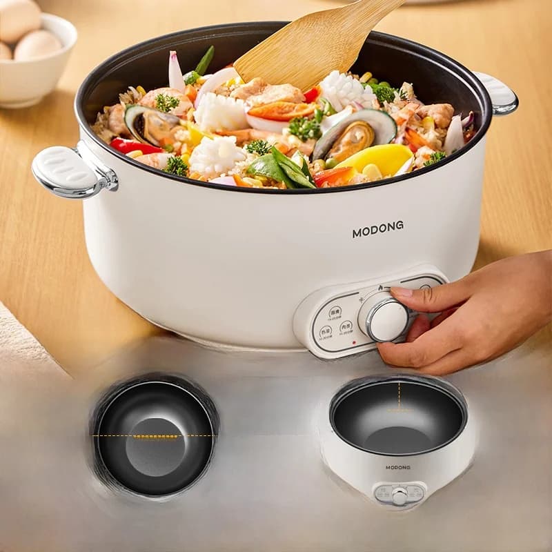 Pot électrique avec cuiseur vapeur, grande capacité 8L, 220V