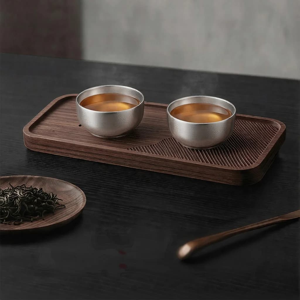 Ensemble de tasses à thé Gongfu en titane pur 55ml finition mate artisanale