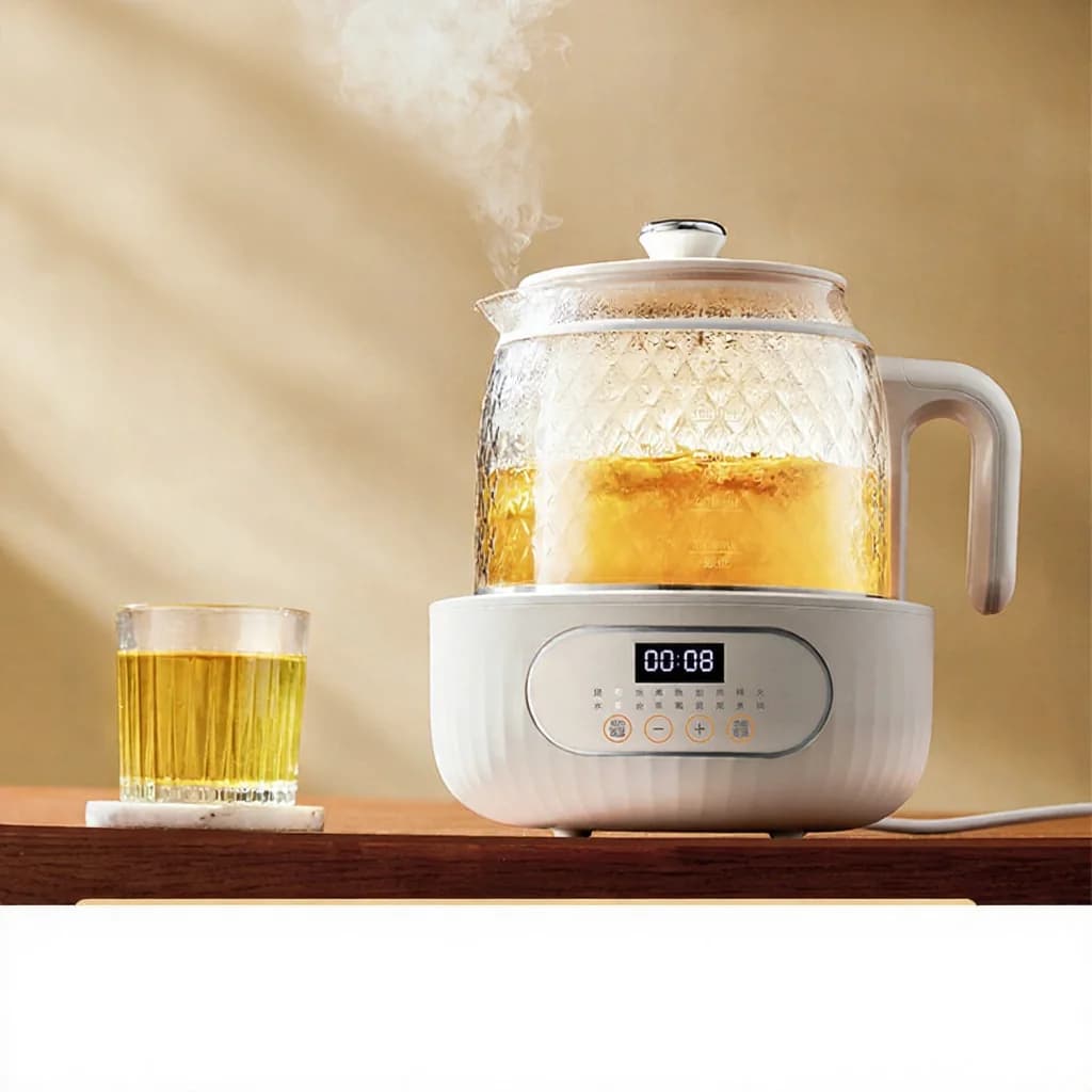 Bouilloire électrique en verre avec anti-brûlure à double couche