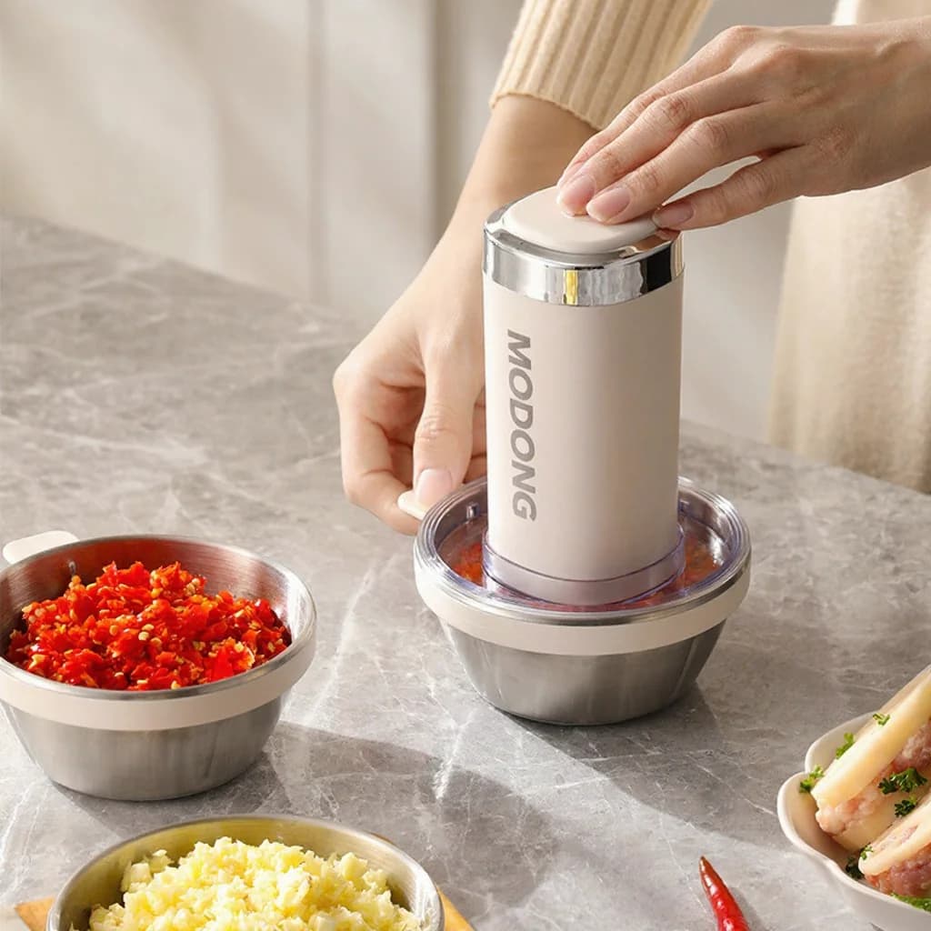 Hachoir électrique avec bol en verre, 4 lames, pour la maison