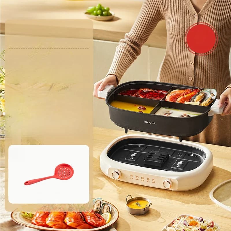 Marmite électrique divisée 7L avec contrôle double température