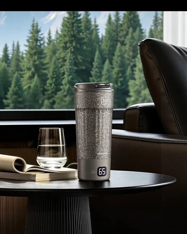 Tasse de voyage électrique en titane 400ml avec affichage de température