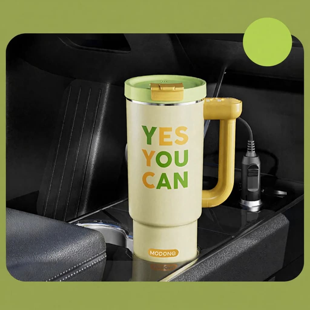 Tasse chauffante électrique portable avec intérieur en acier inoxydable 680ml