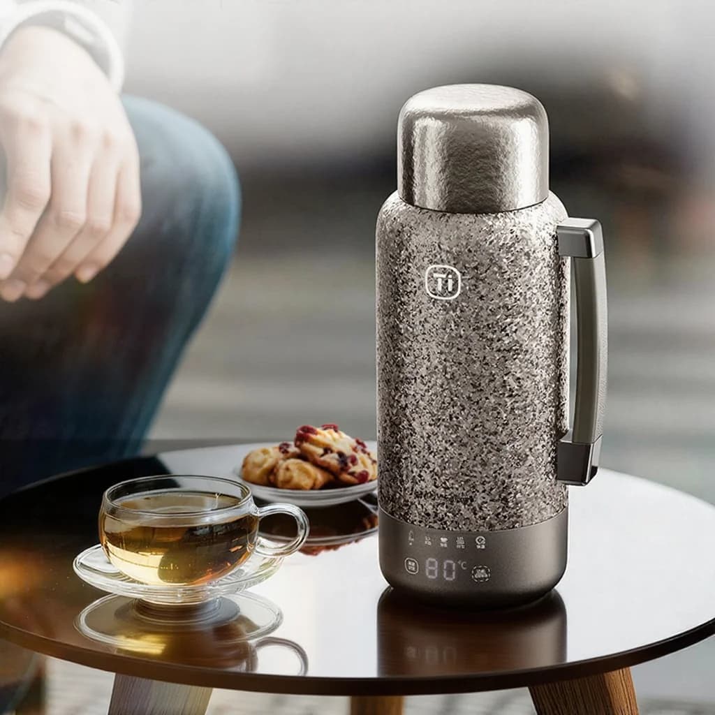 Tasse chauffante électrique en titane 1L pour voiture et maison