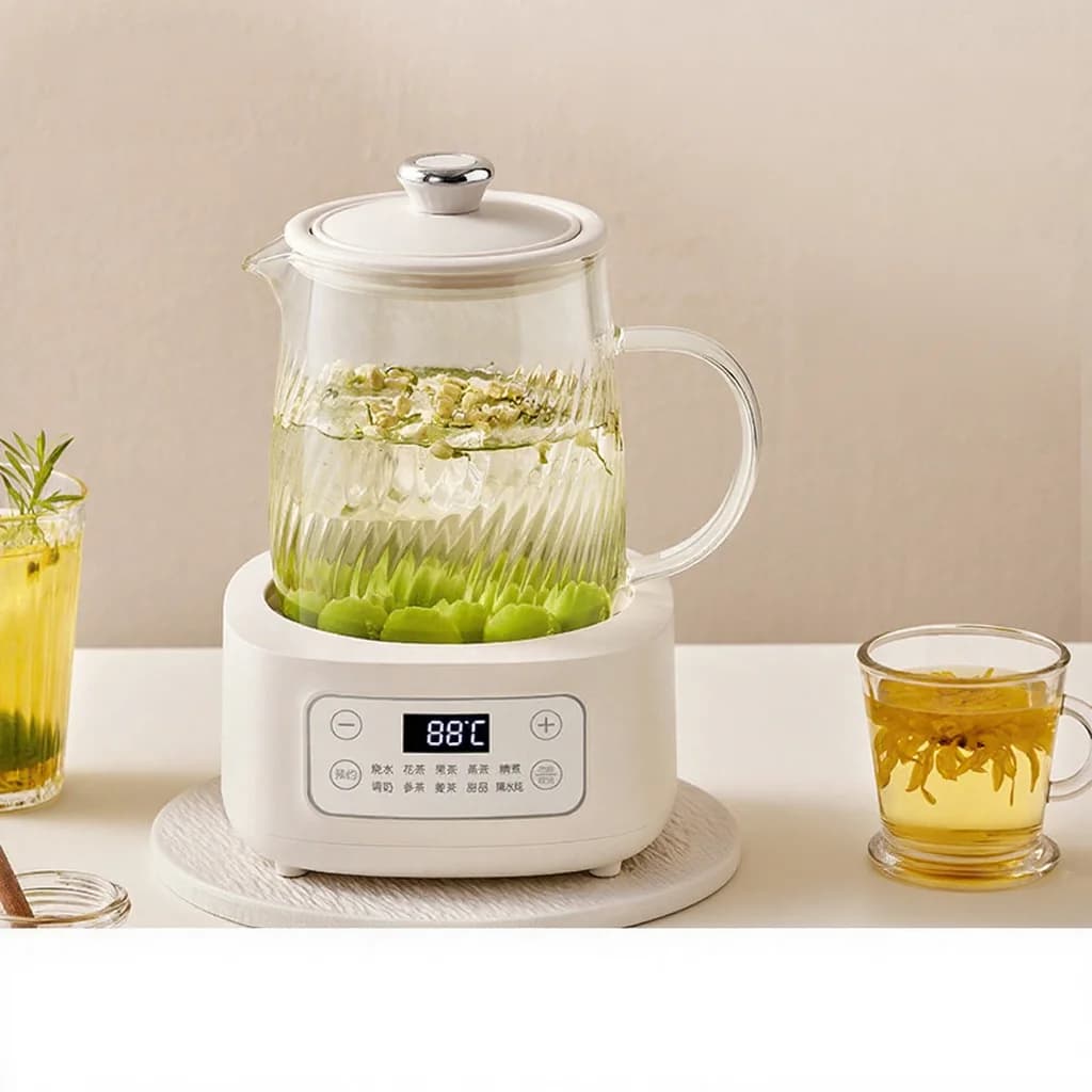 Pot santé électrique en verre 1-1.5L à commande tactile pour thé