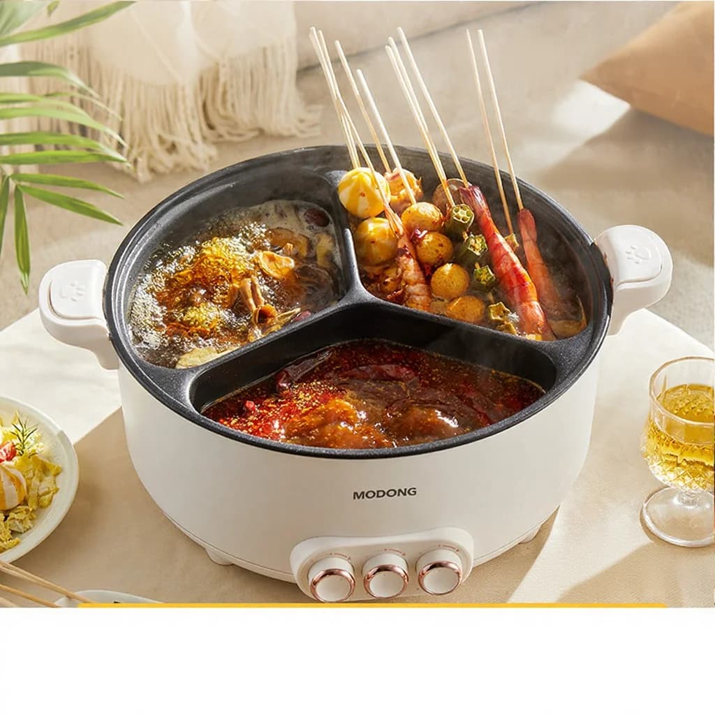 Hot pot électrique à compartiment 6L-8L, 220V, 5-6 personnes