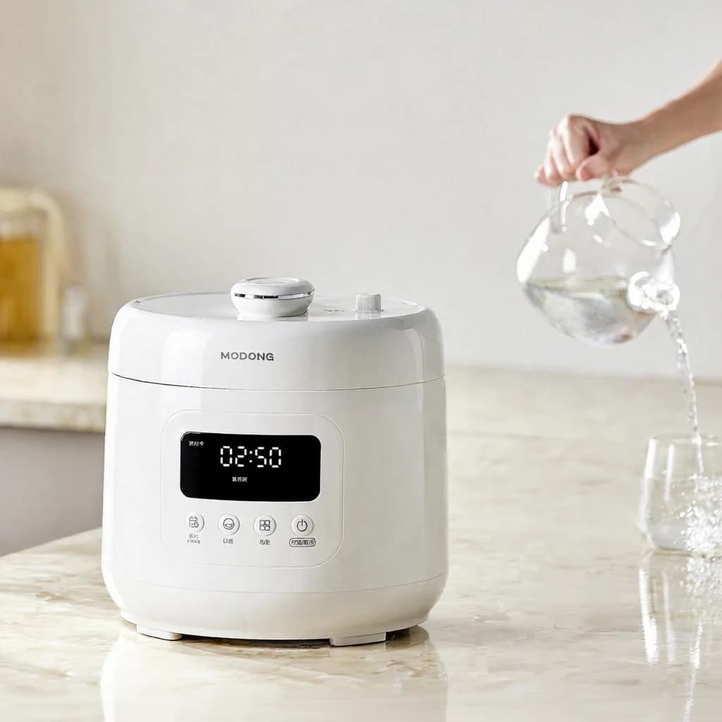 Autocuiseur électrique 4L avec doublure céramique, 800W, minuterie 17-24H