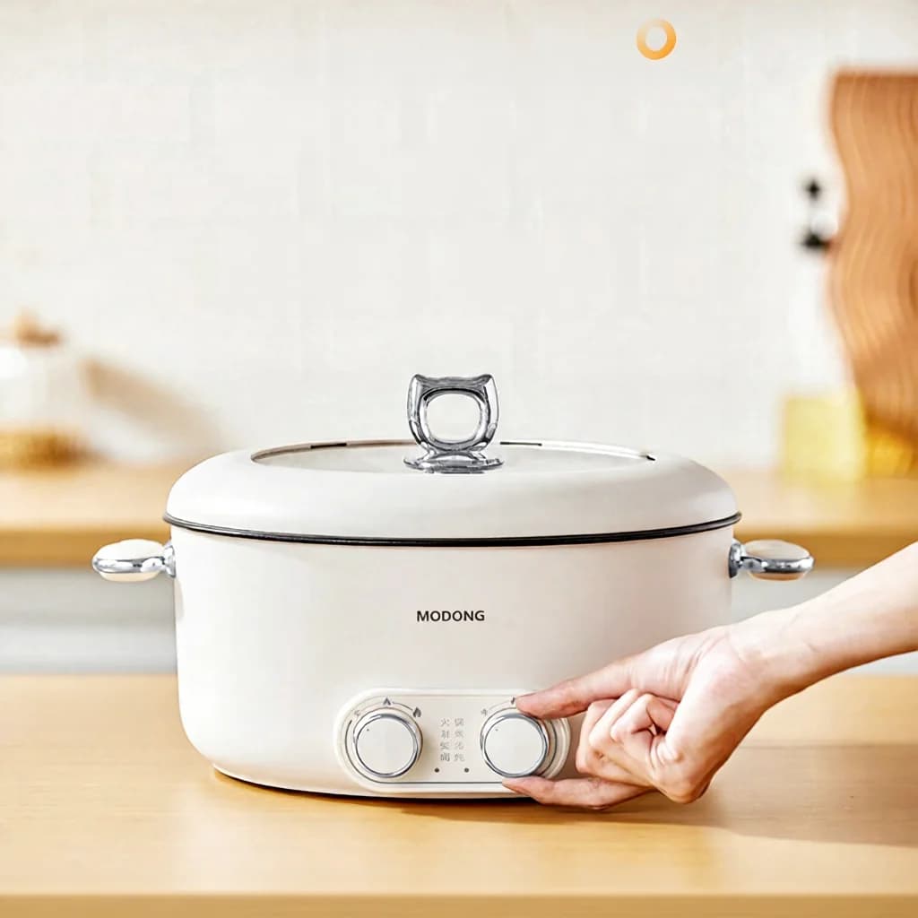 Pot électrique à double commande 6L grande capacité antiadhésif