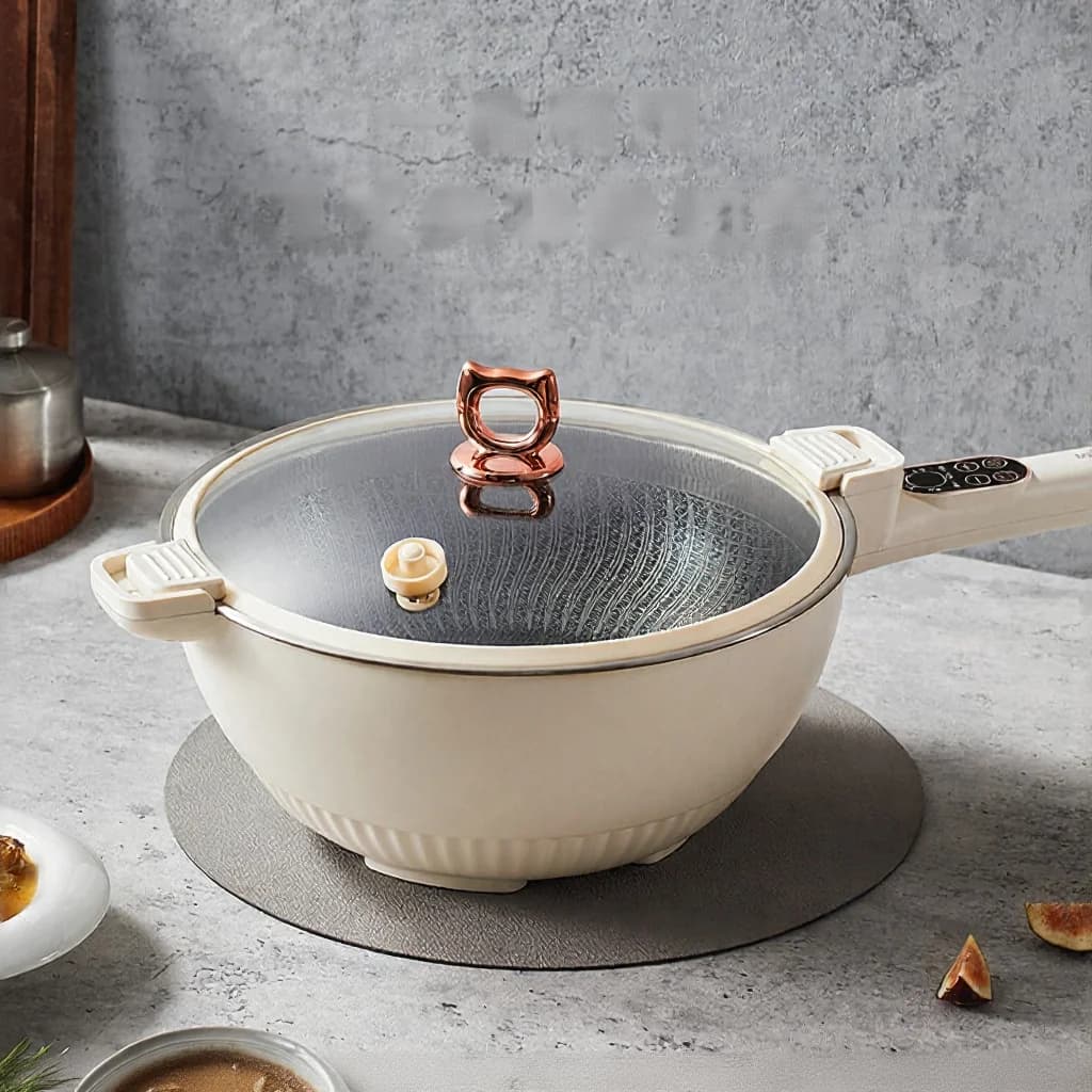 Cocotte électrique 6L avec panier vapeur en acier inoxydable