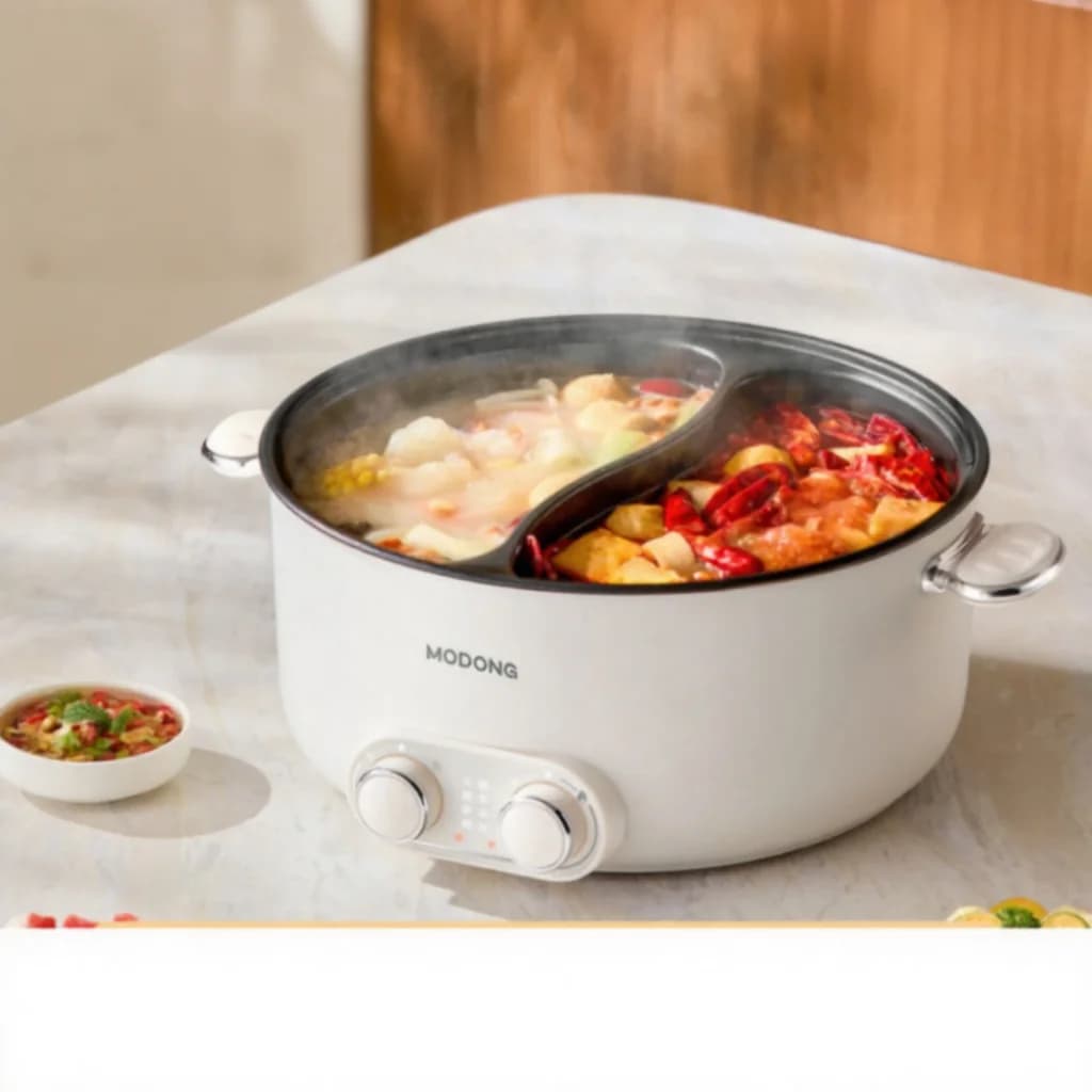 Hot pot électrique 6L à double zone avec contrôle indépendant de la température