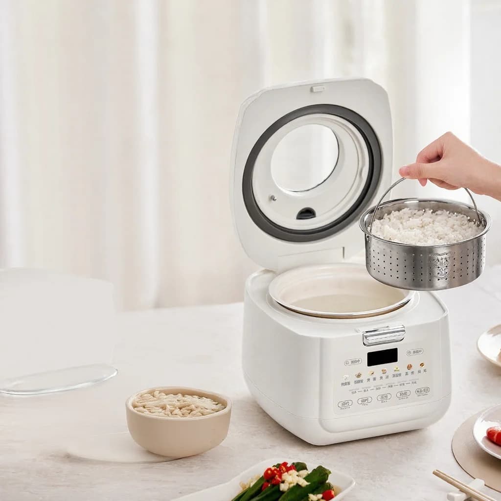 Cuiseur à riz électrique 2L avec cuisson pauvre en sucre et maintien au chaud