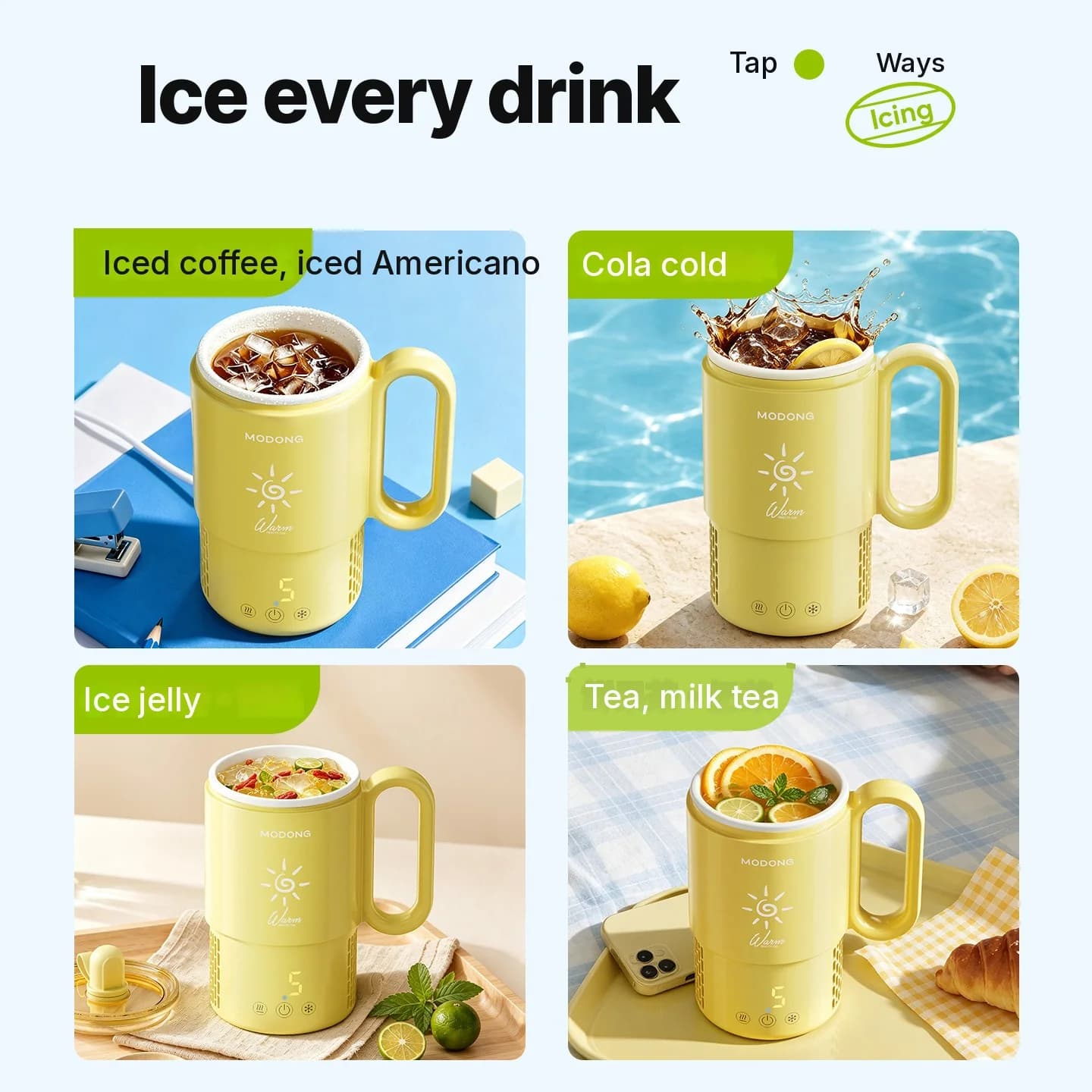 Mini gobelet chauffant et refroidissant 450mL 36W contrôle tactile