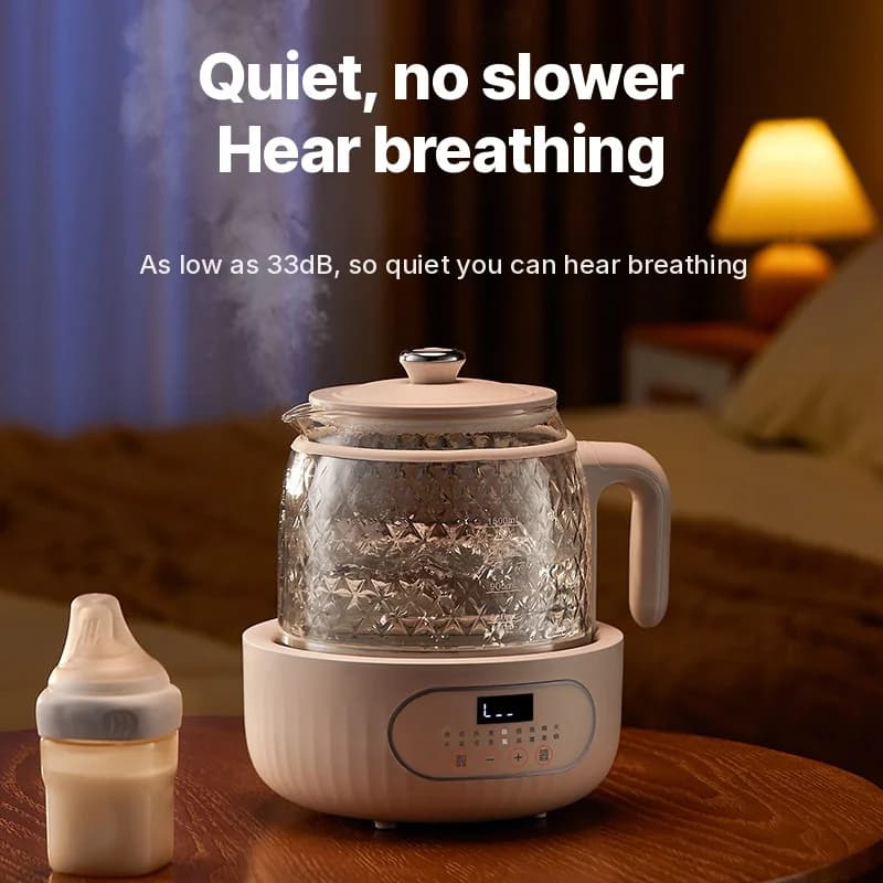 Pot de santé électrique en verre avec double couche anti-brûlure