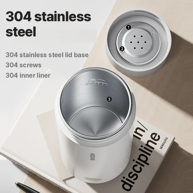 Gobelet chauffant électrique portable 304 acier inoxydable 300ml 220V