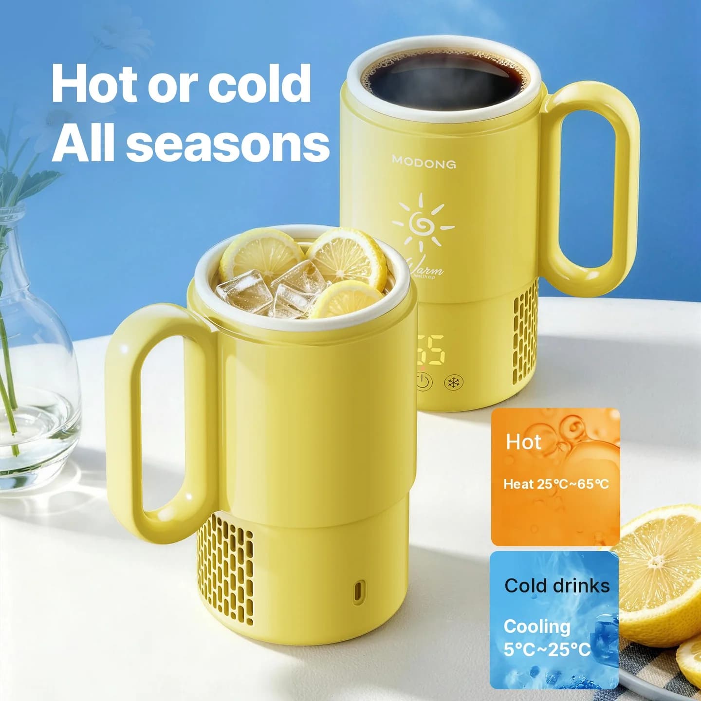 Mini gobelet chauffant et refroidissant 450mL 36W contrôle tactile