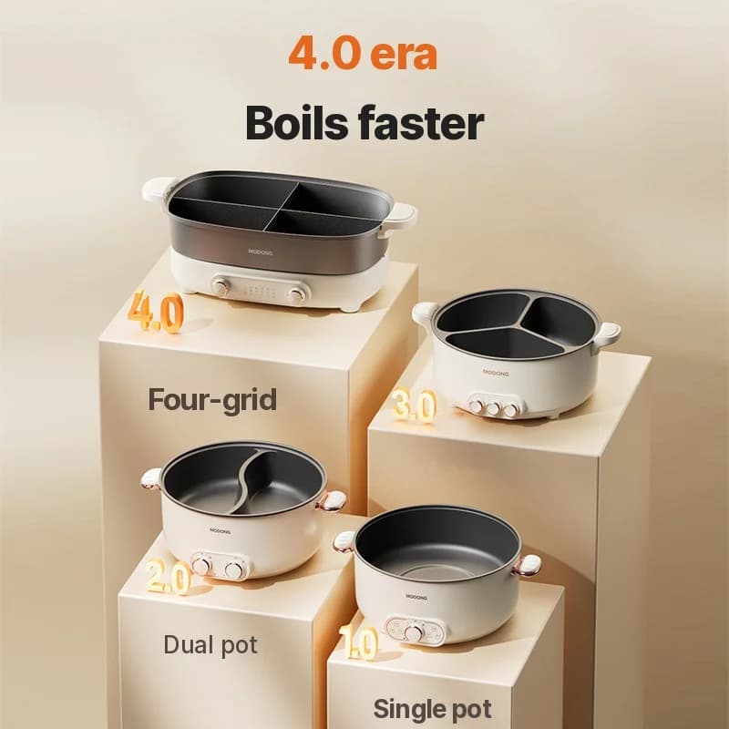 Hot pot électrique 7L avec séparateur ou quatre compartiments, 220V, marmite divisée