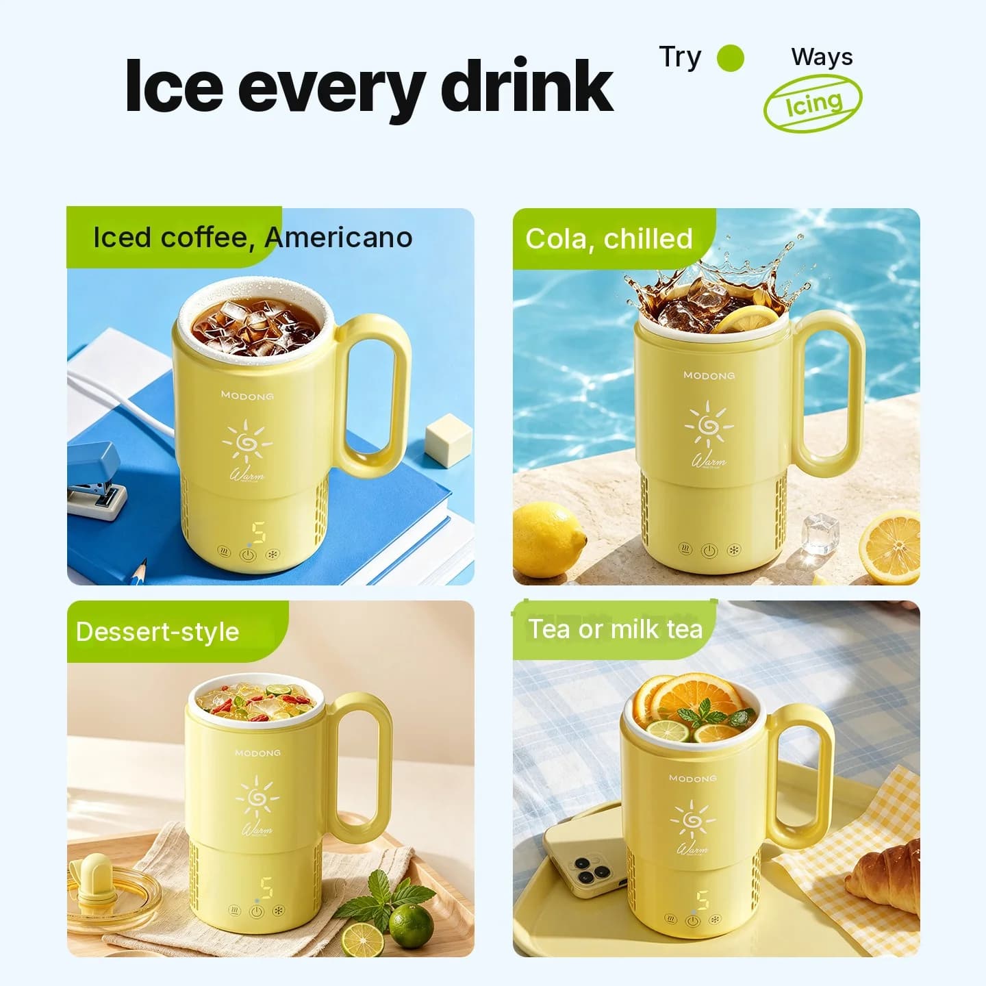 Mini tasse chauffante et rafraîchissante 450mL 36W commande tactile