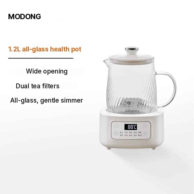 Pot électrique en verre 1-1,5L à commande tactile pour thé