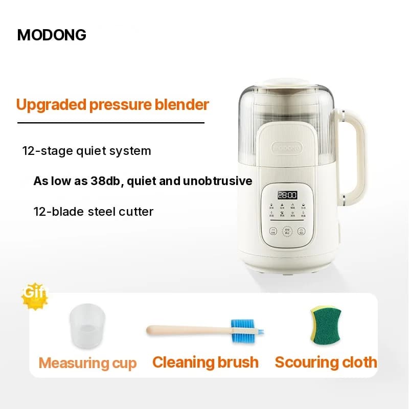 Blender chauffant 1,2 L avec commande tactile, corps en verre
